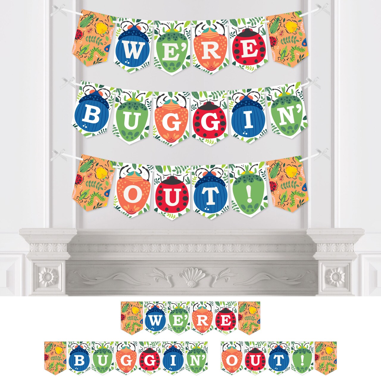 Big Dot of Happiness Buggin' Out - Bugs Birthday Party Bunting Banner - Party Decorations - We're Buggin' Out